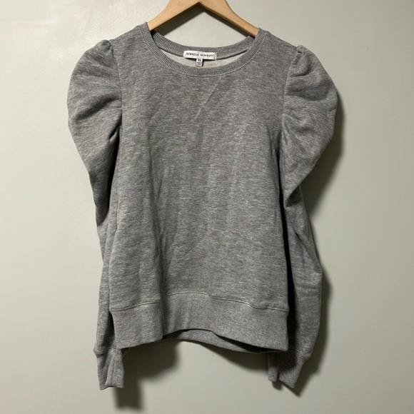 Rebecca Minkoff Janine Gray Puff Sleeve Sweatshirt - Picture 2 of 7